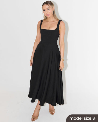 Ava square neck midi dress